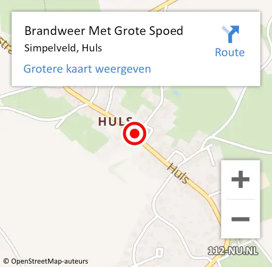 Locatie op kaart van de 112 melding: Brandweer Met Grote Spoed Naar Simpelveld, Huls op 7 maart 2021 08:55