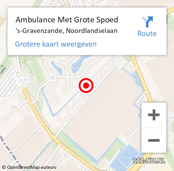 Locatie op kaart van de 112 melding: Ambulance Met Grote Spoed Naar 's-Gravenzande, Noordlandselaan op 7 maart 2021 09:41