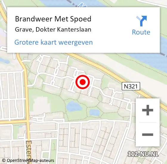 Locatie op kaart van de 112 melding: Brandweer Met Spoed Naar Grave, Dokter Kanterslaan op 7 maart 2021 09:55