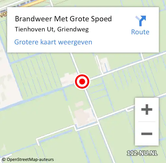 Locatie op kaart van de 112 melding: Brandweer Met Grote Spoed Naar Tienhoven Ut, Griendweg op 4 oktober 2013 00:28