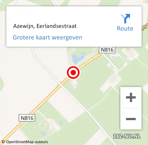 Locatie op kaart van de 112 melding:  Azewijn, Eerlandsestraat op 7 maart 2021 11:31