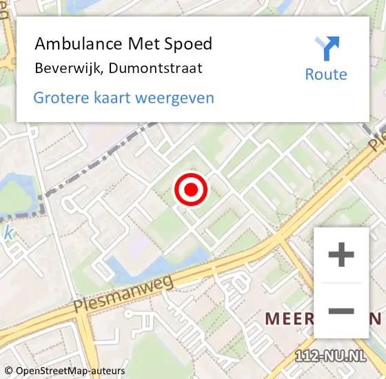 Locatie op kaart van de 112 melding: Ambulance Met Spoed Naar Beverwijk, Dumontstraat op 7 maart 2021 14:00