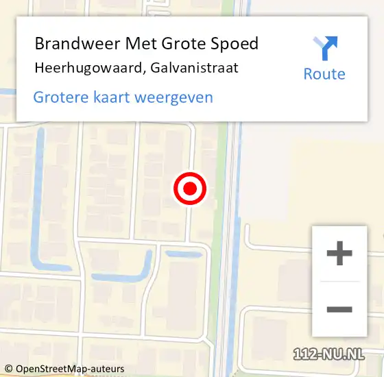 Locatie op kaart van de 112 melding: Brandweer Met Grote Spoed Naar Heerhugowaard, Galvanistraat op 7 maart 2021 14:03