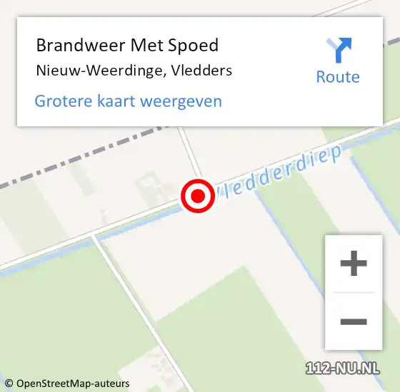 Locatie op kaart van de 112 melding: Brandweer Met Spoed Naar Nieuw-Weerdinge, Vledders op 7 maart 2021 15:00