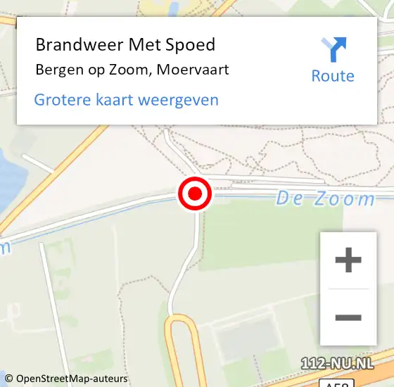 Locatie op kaart van de 112 melding: Brandweer Met Spoed Naar Bergen op Zoom, Moervaart op 7 maart 2021 15:26