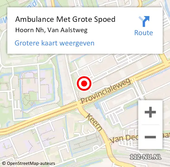 Locatie op kaart van de 112 melding: Ambulance Met Grote Spoed Naar Hoorn Nh, Van Aalstweg op 7 maart 2021 15:53