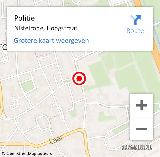 Locatie op kaart van de 112 melding: Politie Nistelrode, Hoogstraat op 7 maart 2021 17:17