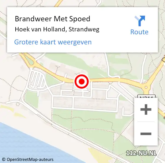 Locatie op kaart van de 112 melding: Brandweer Met Spoed Naar Hoek van Holland, Strandweg op 7 maart 2021 18:22