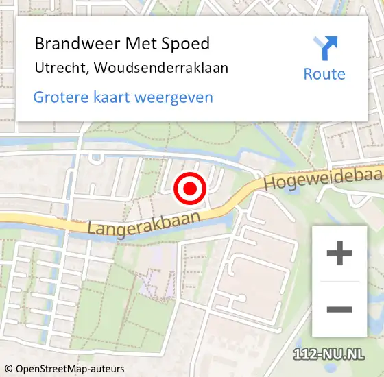 Locatie op kaart van de 112 melding: Brandweer Met Spoed Naar Utrecht, Woudsenderraklaan op 7 maart 2021 19:30