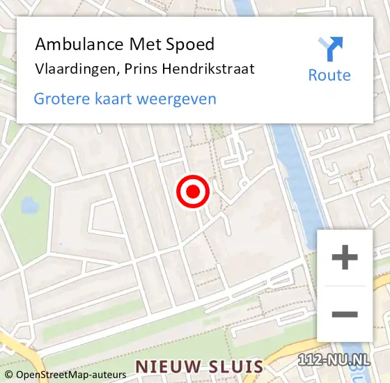 Locatie op kaart van de 112 melding: Ambulance Met Spoed Naar Vlaardingen, Prins Hendrikstraat op 7 maart 2021 21:12