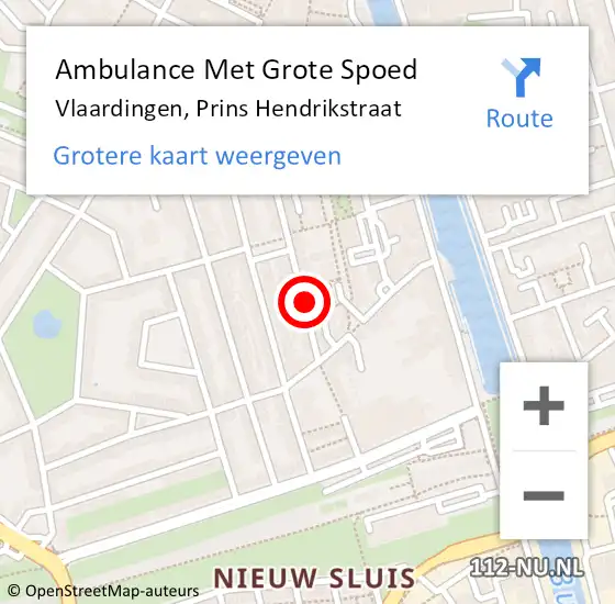 Locatie op kaart van de 112 melding: Ambulance Met Grote Spoed Naar Vlaardingen, Prins Hendrikstraat op 7 maart 2021 21:12
