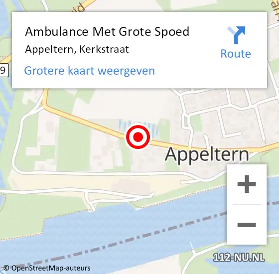Locatie op kaart van de 112 melding: Ambulance Met Grote Spoed Naar Appeltern, Kerkstraat op 8 maart 2021 09:53