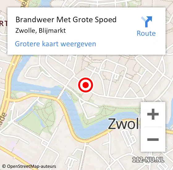 Locatie op kaart van de 112 melding: Brandweer Met Grote Spoed Naar Zwolle, Blijmarkt op 8 maart 2021 10:13