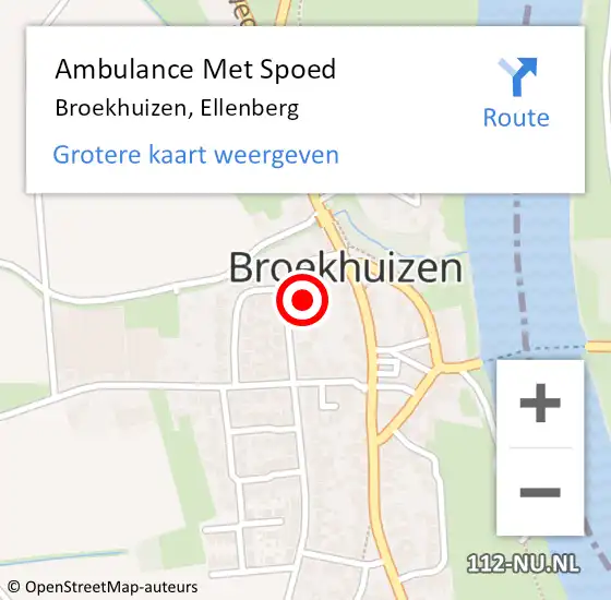 Locatie op kaart van de 112 melding: Ambulance Met Spoed Naar Broekhuizen, Ellenberg op 4 juni 2014 08:34