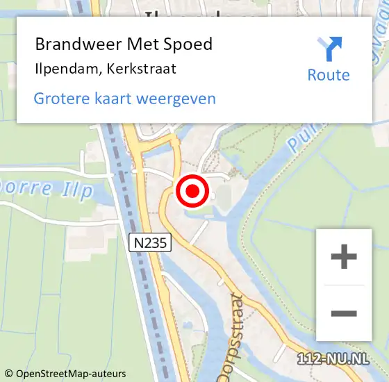 Locatie op kaart van de 112 melding: Brandweer Met Spoed Naar Ilpendam, Kerkstraat op 8 maart 2021 13:01