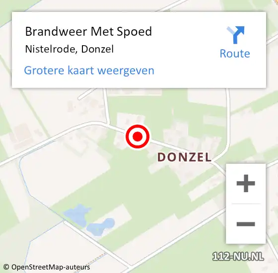 Locatie op kaart van de 112 melding: Brandweer Met Spoed Naar Nistelrode, Donzel op 8 maart 2021 13:46