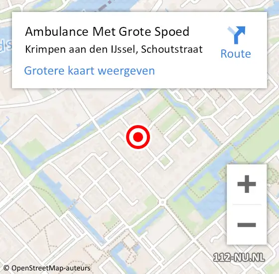 Locatie op kaart van de 112 melding: Ambulance Met Grote Spoed Naar Krimpen aan den IJssel, Schoutstraat op 8 maart 2021 14:11