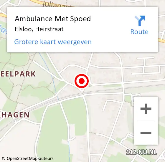 Locatie op kaart van de 112 melding: Ambulance Met Spoed Naar Elsloo, Heirstraat op 4 juni 2014 08:58