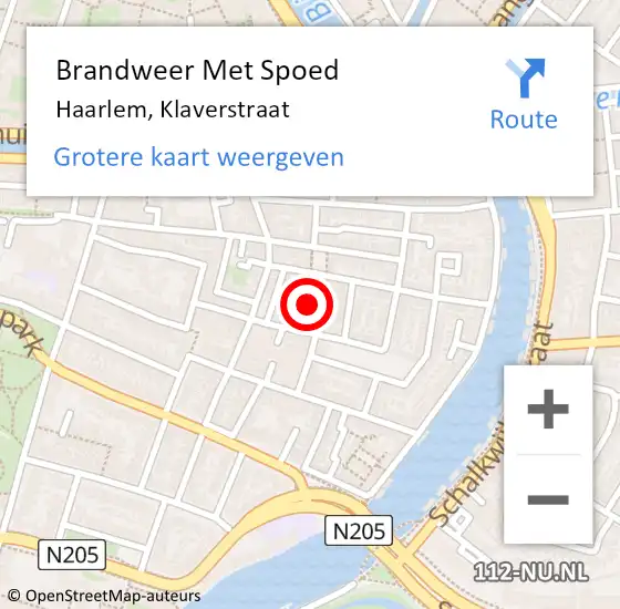 Locatie op kaart van de 112 melding: Brandweer Met Spoed Naar Haarlem, Klaverstraat op 8 maart 2021 15:00