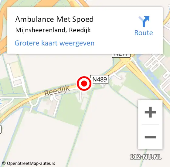 Locatie op kaart van de 112 melding: Ambulance Met Spoed Naar Mijnsheerenland, Reedijk op 8 maart 2021 17:42