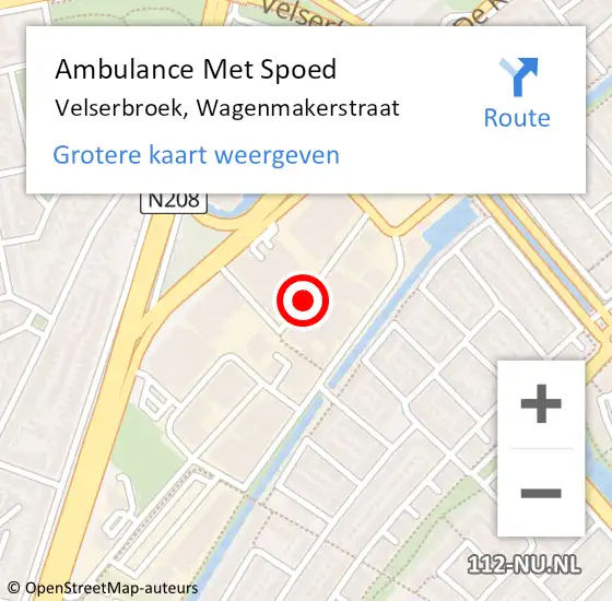 Locatie op kaart van de 112 melding: Ambulance Met Spoed Naar Velserbroek, Wagenmakerstraat op 8 maart 2021 19:35