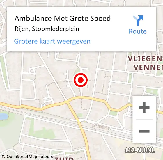 Locatie op kaart van de 112 melding: Ambulance Met Grote Spoed Naar Rijen, Stoomlederplein op 8 maart 2021 19:59