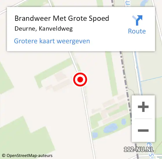 Locatie op kaart van de 112 melding: Brandweer Met Grote Spoed Naar Deurne, Kanveldweg op 8 maart 2021 21:04