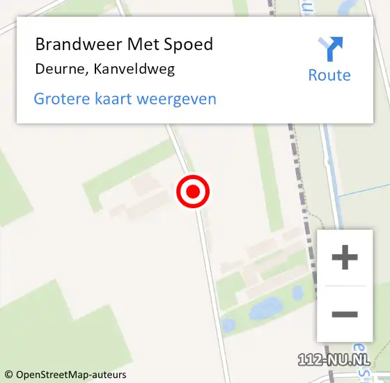 Locatie op kaart van de 112 melding: Brandweer Met Spoed Naar Deurne, Kanveldweg op 8 maart 2021 21:09