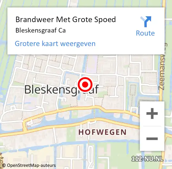 Locatie op kaart van de 112 melding: Brandweer Met Grote Spoed Naar Bleskensgraaf Ca op 8 maart 2021 21:21