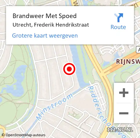 Locatie op kaart van de 112 melding: Brandweer Met Spoed Naar Utrecht, Frederik Hendrikstraat op 8 maart 2021 23:40