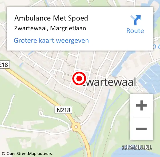 Locatie op kaart van de 112 melding: Ambulance Met Spoed Naar Zwartewaal, Margrietlaan op 9 maart 2021 03:15