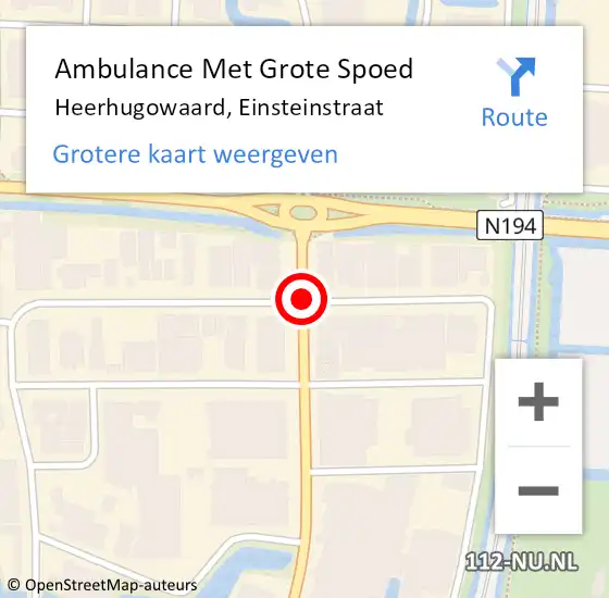 Locatie op kaart van de 112 melding: Ambulance Met Grote Spoed Naar Heerhugowaard, Einsteinstraat op 9 maart 2021 06:45