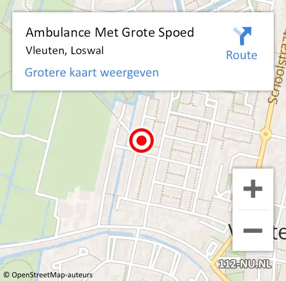 Locatie op kaart van de 112 melding: Ambulance Met Grote Spoed Naar Vleuten, Loswal op 4 juni 2014 09:53