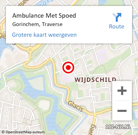 Locatie op kaart van de 112 melding: Ambulance Met Spoed Naar Gorinchem, Traverse op 9 maart 2021 08:27