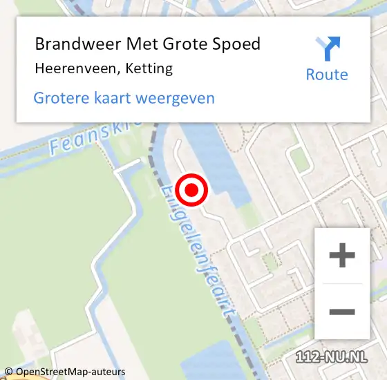 Locatie op kaart van de 112 melding: Brandweer Met Grote Spoed Naar Heerenveen, Ketting op 9 maart 2021 09:10