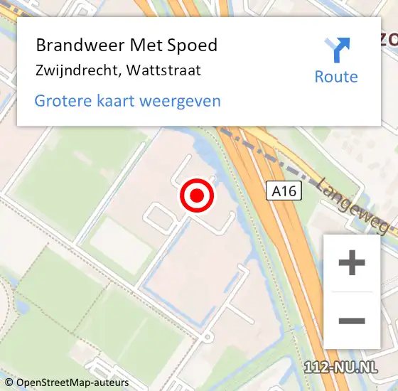 Locatie op kaart van de 112 melding: Brandweer Met Spoed Naar Zwijndrecht, Wattstraat op 9 maart 2021 09:42