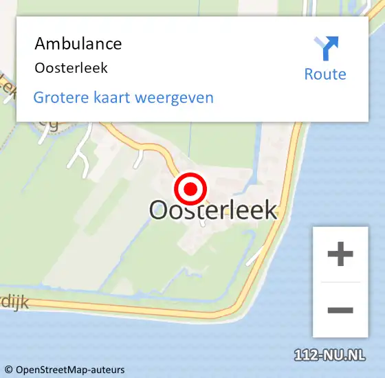 Locatie op kaart van de 112 melding: Ambulance Oosterleek op 9 maart 2021 11:05