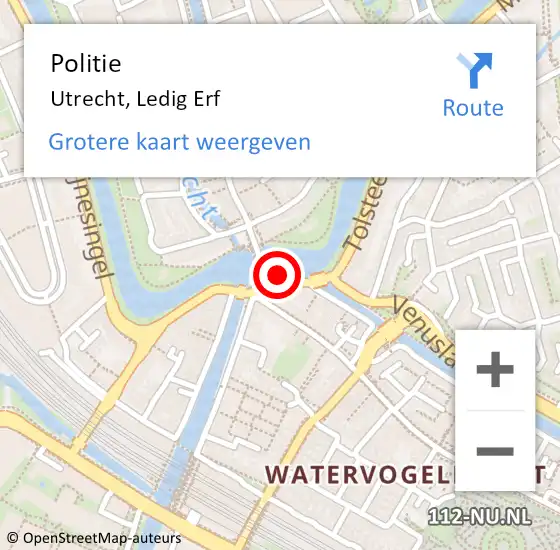 Locatie op kaart van de 112 melding: Politie Utrecht, Ledig Erf op 9 maart 2021 11:20