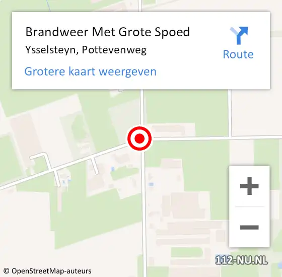 Locatie op kaart van de 112 melding: Brandweer Met Grote Spoed Naar Ysselsteyn, Pottevenweg op 9 maart 2021 11:21