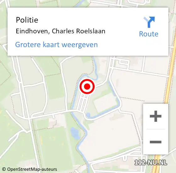 Locatie op kaart van de 112 melding: Politie Eindhoven, Charles Roelslaan op 9 maart 2021 11:40