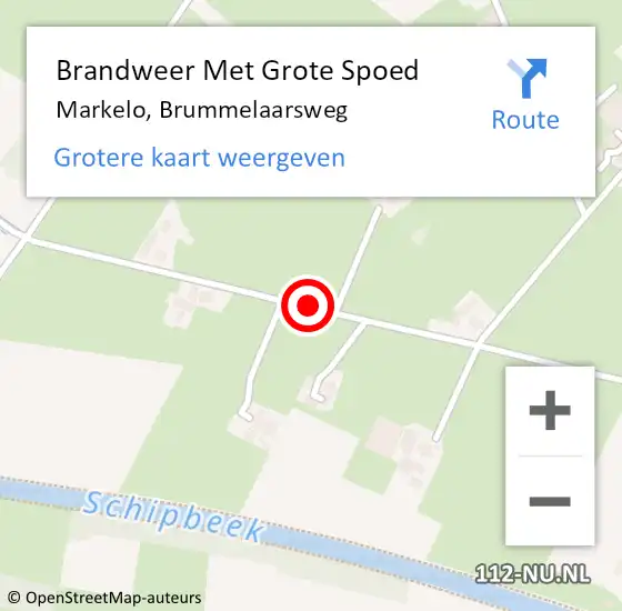 Locatie op kaart van de 112 melding: Brandweer Met Grote Spoed Naar Markelo, Brummelaarsweg op 9 maart 2021 14:35