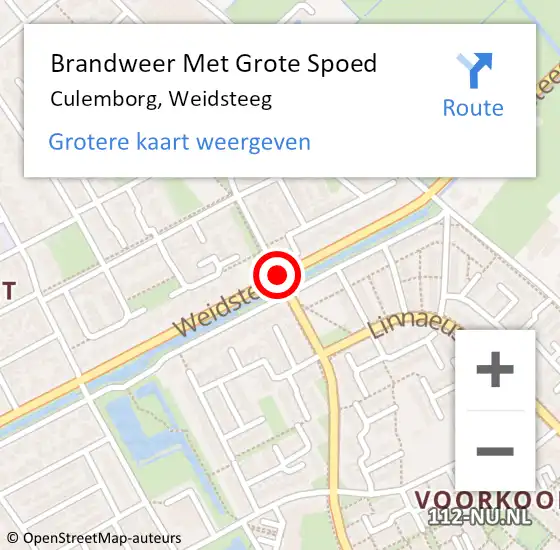 Locatie op kaart van de 112 melding: Brandweer Met Grote Spoed Naar Culemborg, Weidsteeg op 9 maart 2021 14:53