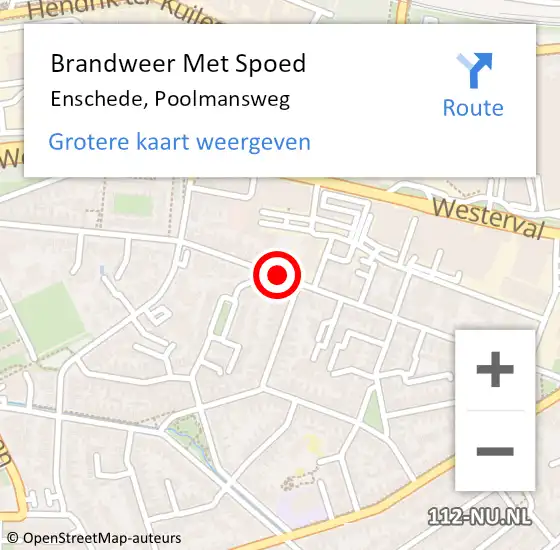 Locatie op kaart van de 112 melding: Brandweer Met Spoed Naar Enschede, Poolmansweg op 9 maart 2021 15:22