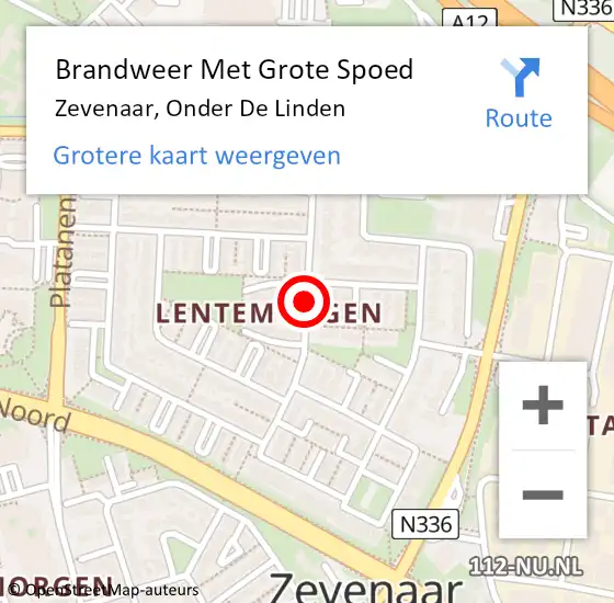 Locatie op kaart van de 112 melding: Brandweer Met Grote Spoed Naar Zevenaar, Onder De Linden op 9 maart 2021 15:32