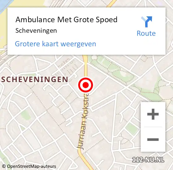 Locatie op kaart van de 112 melding: Ambulance Met Grote Spoed Naar Scheveningen op 9 maart 2021 15:36