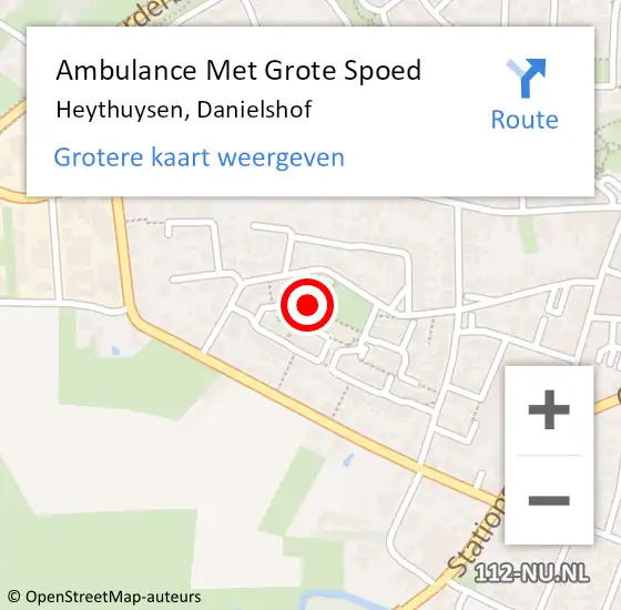 Locatie op kaart van de 112 melding: Ambulance Met Grote Spoed Naar Heythuysen, Danielshof op 9 maart 2021 16:55