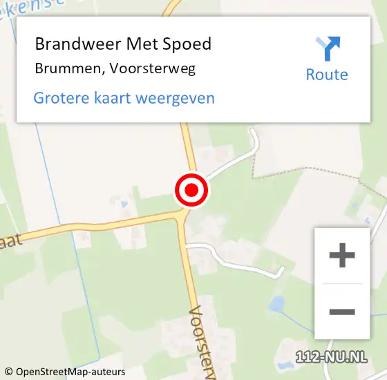 Locatie op kaart van de 112 melding: Brandweer Met Spoed Naar Brummen, Voorsterweg op 9 maart 2021 17:20