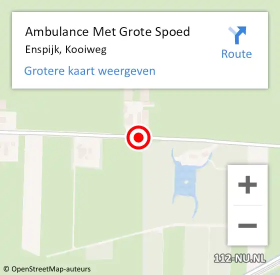 Locatie op kaart van de 112 melding: Ambulance Met Grote Spoed Naar Enspijk, Kooiweg op 9 maart 2021 18:03