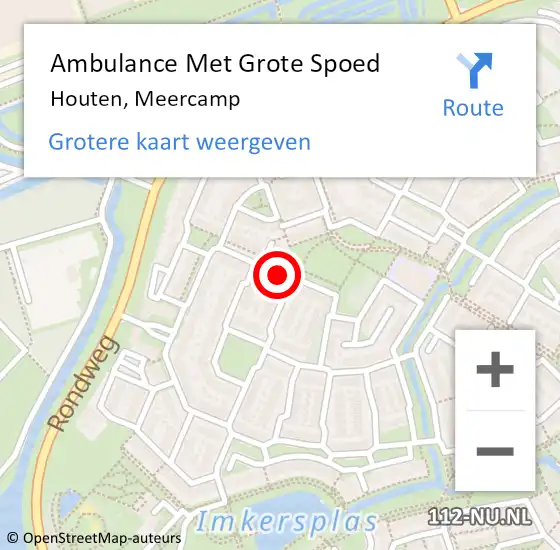 Locatie op kaart van de 112 melding: Ambulance Met Grote Spoed Naar Houten, Meercamp op 9 maart 2021 18:36