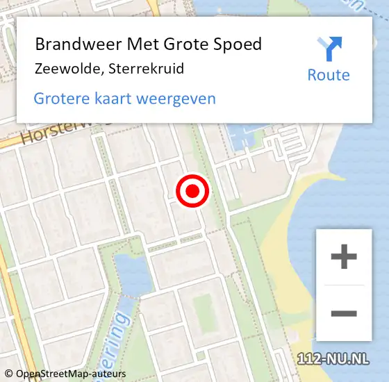 Locatie op kaart van de 112 melding: Brandweer Met Grote Spoed Naar Zeewolde, Sterrekruid op 9 maart 2021 20:28